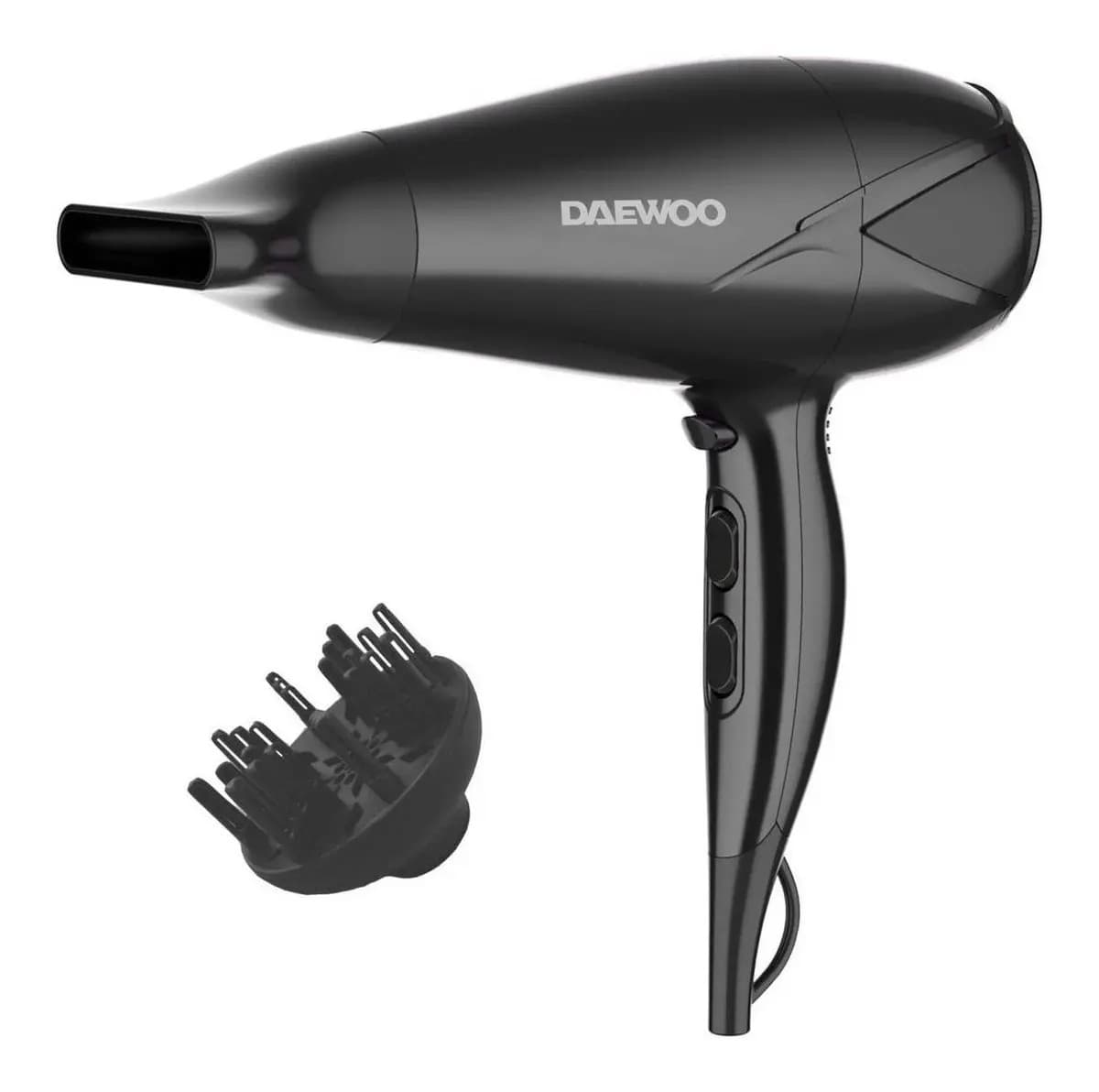 Secador pelo daewoo 2100w frio calor con difusor dhd7007 negro